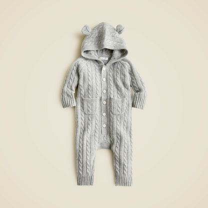 Kids Limited-edition baby cashmere cable-knit bear one-piece - J.Crew