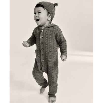 Kids Limited-edition baby cashmere cable-knit bear one-piece - J.Crew