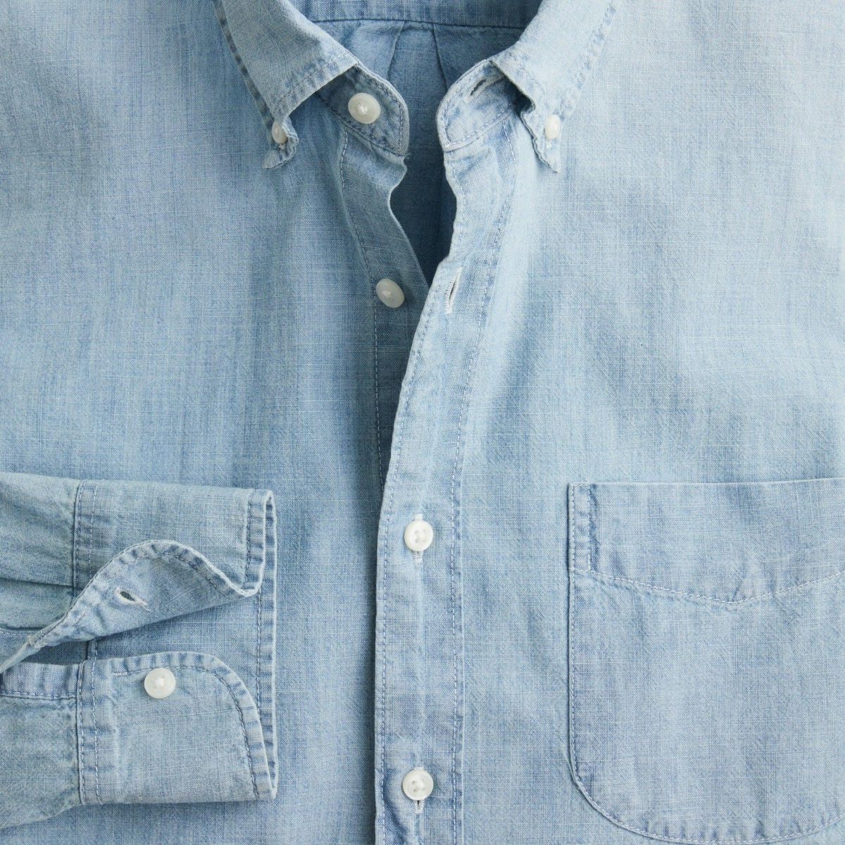 Men Short-sleeve indigo organic chambray shirt - J.Crew