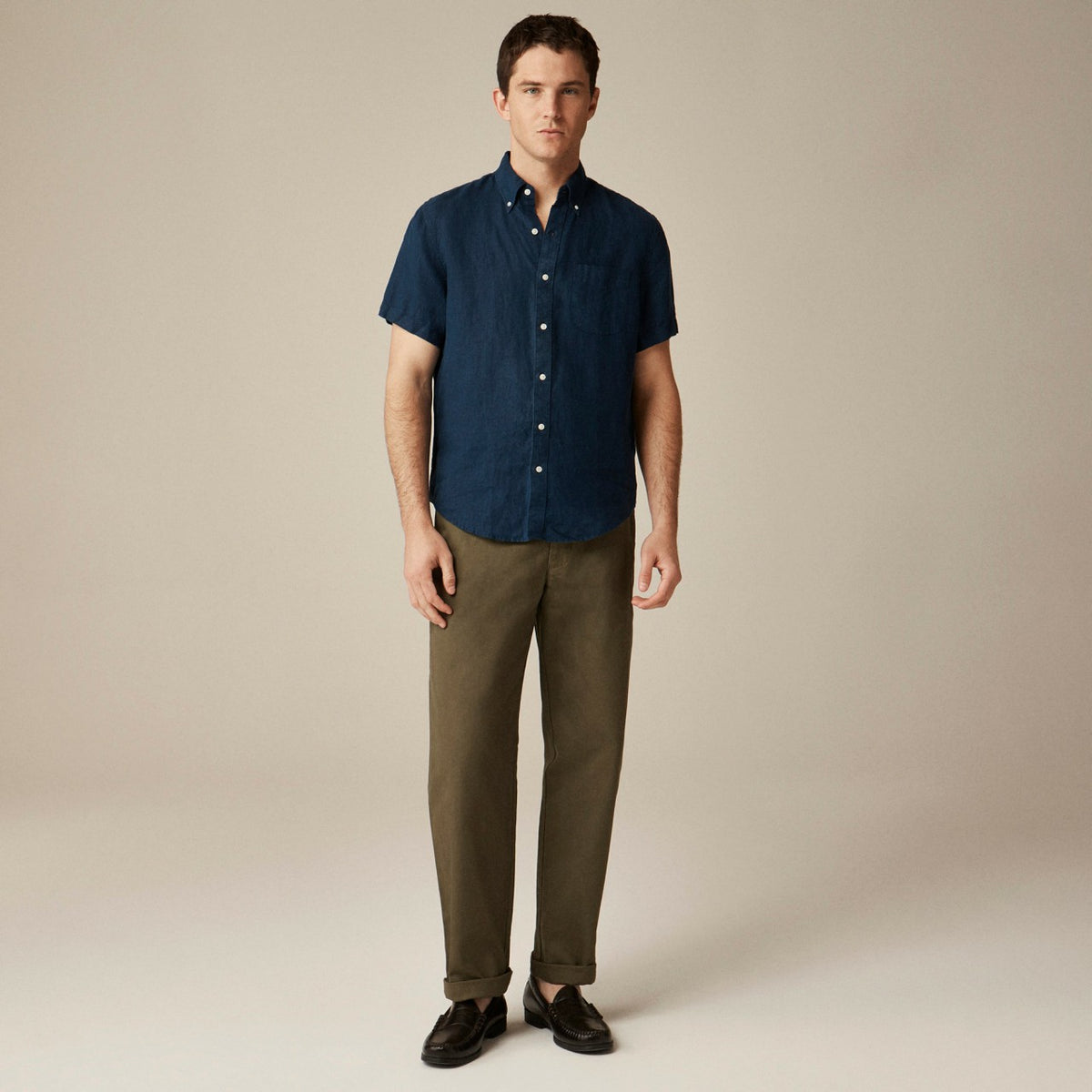 Men Short-sleeve Baird McNutt Irish linen shirt - J.Crew