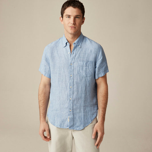 Men Short-sleeve Baird McNutt Irish linen shirt - J.Crew