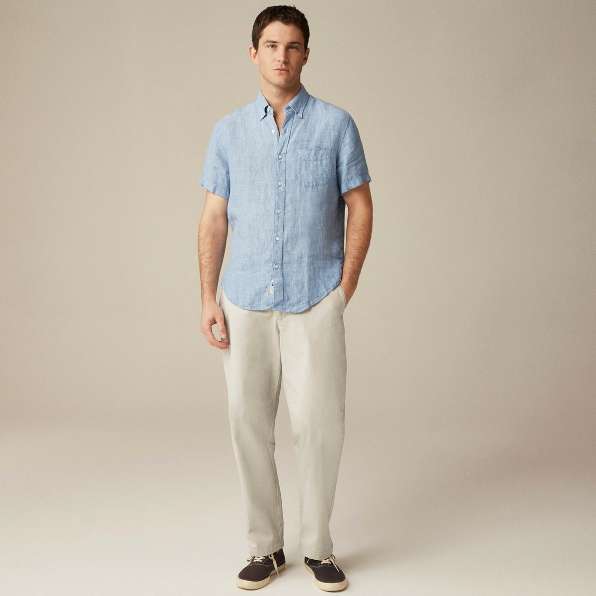 Men Short-sleeve Baird McNutt Irish linen shirt - J.Crew