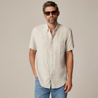 Men Short-sleeve Baird McNutt Irish linen shirt - J.Crew