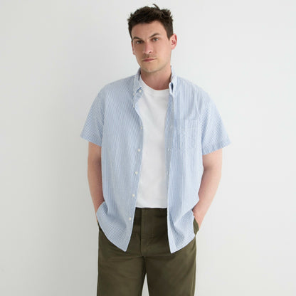 Men Short-sleeve yarn-dyed seersucker shirt - J.Crew