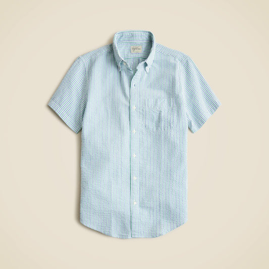 Men Short-sleeve yarn-dyed seersucker shirt - J.Crew