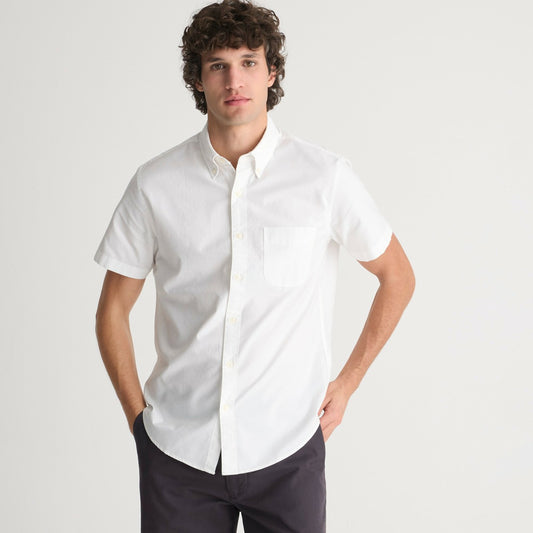 Men Short-sleeve Broken-in organic cotton oxford shirt - J.Crew