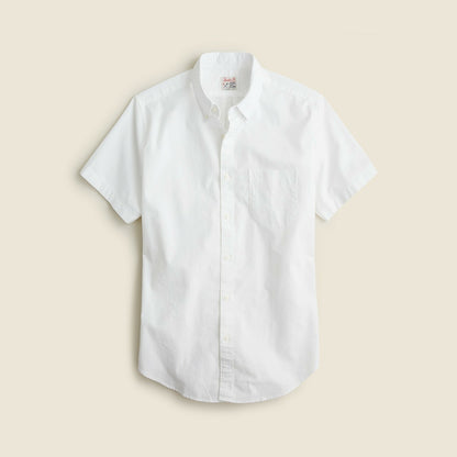 Men Short-sleeve Broken-in organic cotton oxford shirt - J.Crew