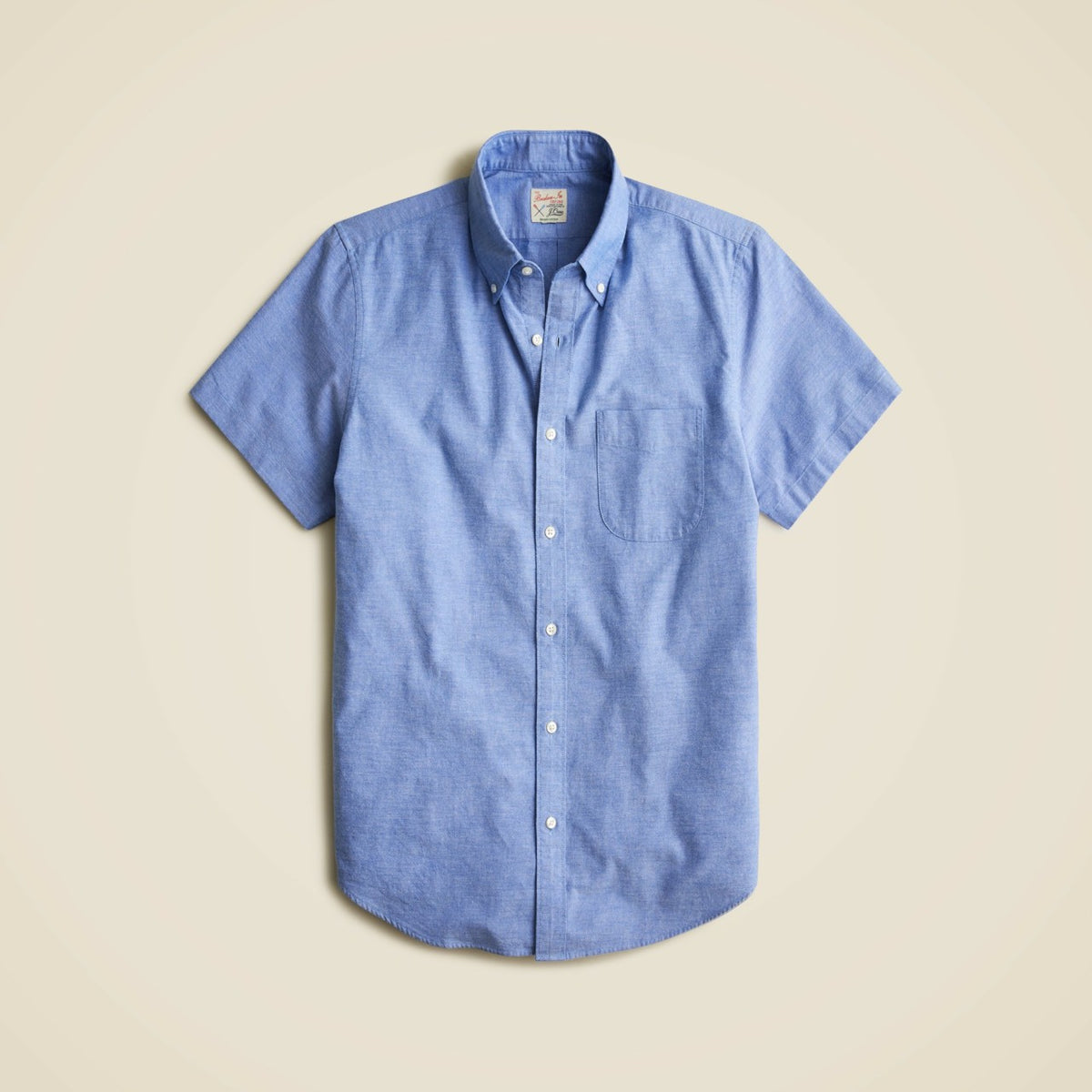 Men Short-sleeve Broken-in organic cotton oxford shirt - J.Crew