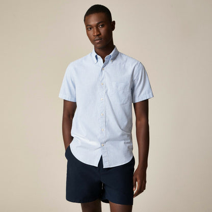 Men Short-sleeve Broken-in organic cotton oxford shirt - J.Crew
