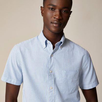 Men Short-sleeve Broken-in organic cotton oxford shirt - J.Crew