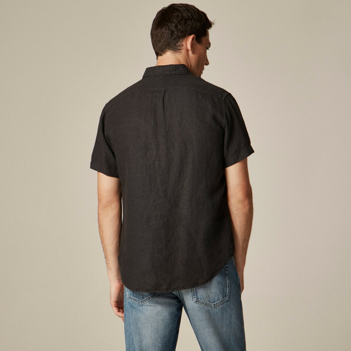 Men Short-sleeve Baird McNutt garment-dyed Irish linen shirt - J.Crew