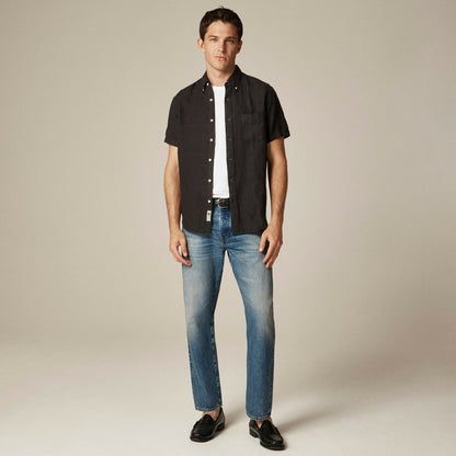 Men Short-sleeve Baird McNutt garment-dyed Irish linen shirt - J.Crew