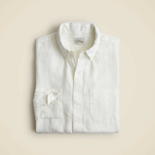 Men Baird McNutt garment-dyed Irish linen shirt - J.Crew