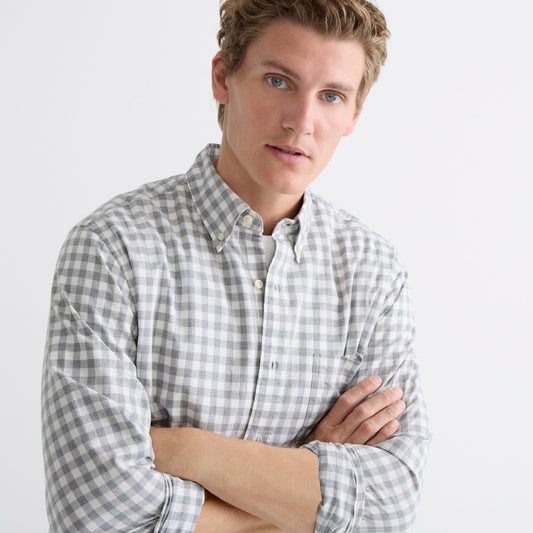 Men Secret Wash organic cotton poplin shirt - J.Crew