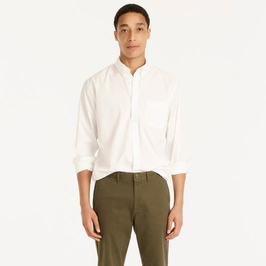 Men Tall Secret Wash organic cotton poplin shirt - J.Crew