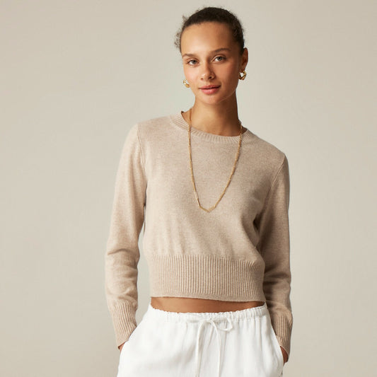 Women Cashmere shrunken crewneck sweater - J.Crew