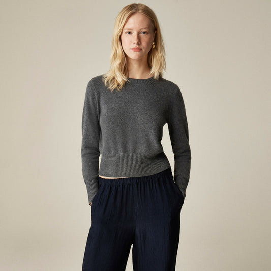 Women Cashmere shrunken crewneck sweater - J.Crew