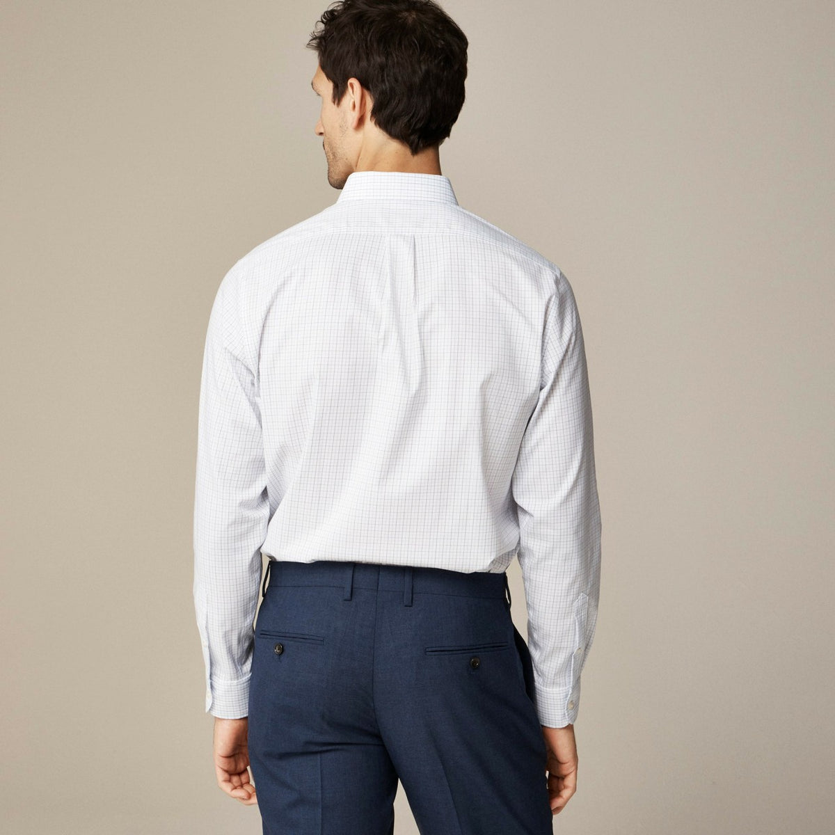 Men Bowery wrinkle-free dress shirt with button-down collar - J.Crew