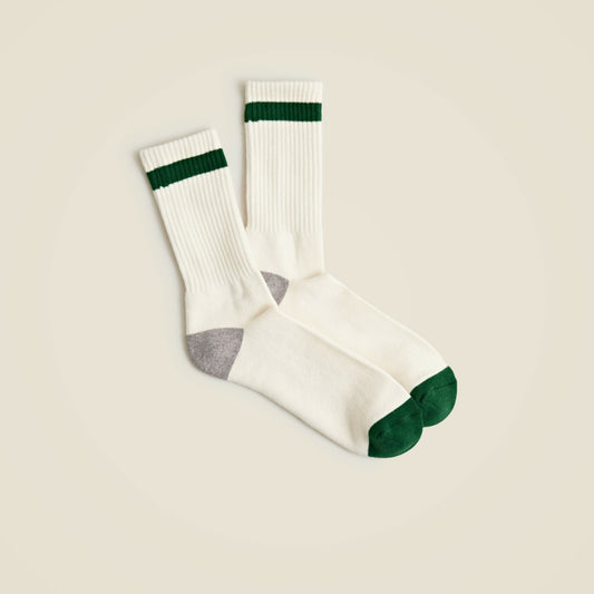 Men Athletic crew socks in gym stripe - J.Crew