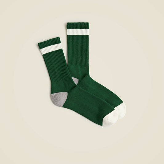 Men Athletic crew socks in gym stripe - J.Crew