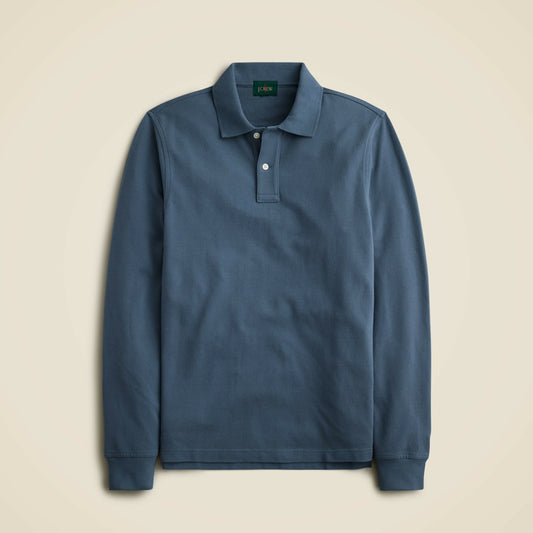 Men Long-sleeve classic piqué polo shirt - J.Crew