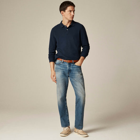 Men Long-sleeve classic piqué polo shirt - J.Crew