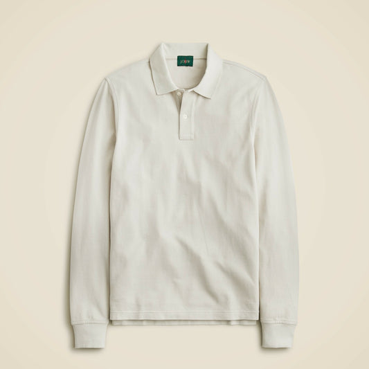 Men Long-sleeve classic piqué polo shirt - J.Crew