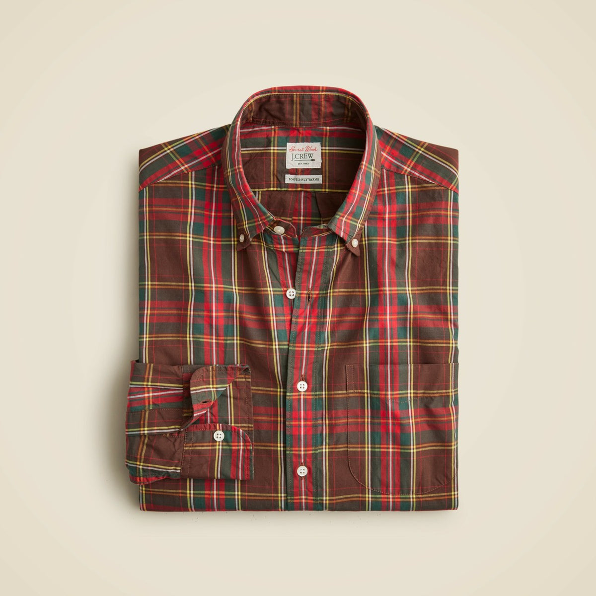 Men Slim Secret Wash cotton poplin shirt - J.Crew