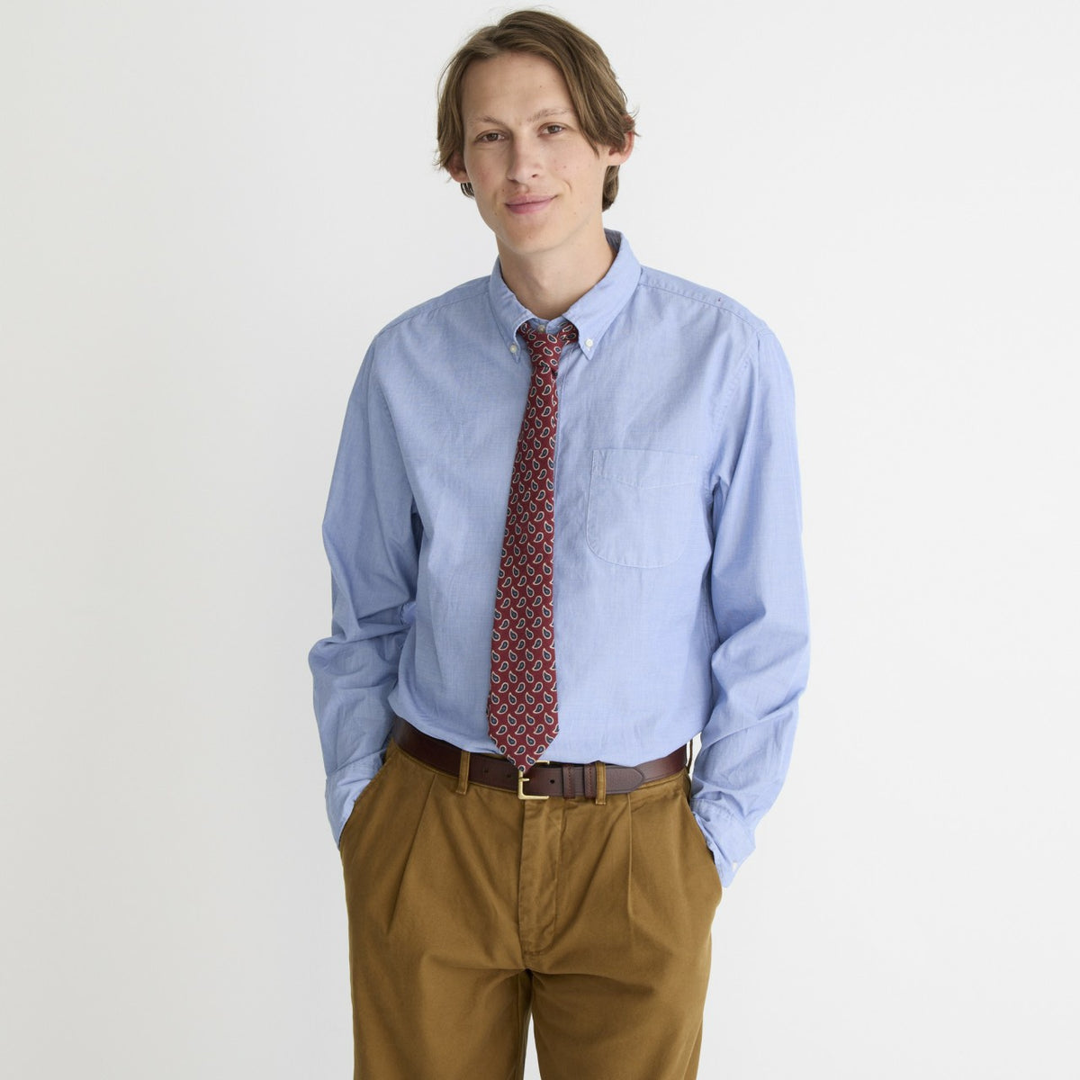 Men Slim Secret Wash cotton poplin shirt - J.Crew