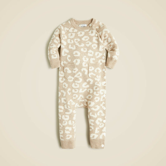 Kids Limited-edition baby cashmere one-piece in leopard - J.Crew