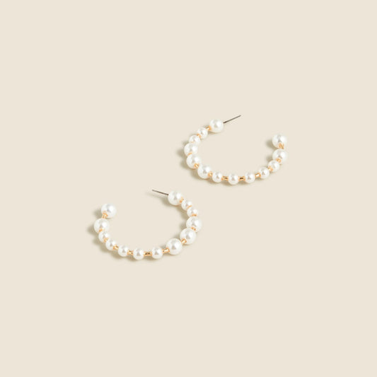 Women Bead hoop earrings - J.Crew