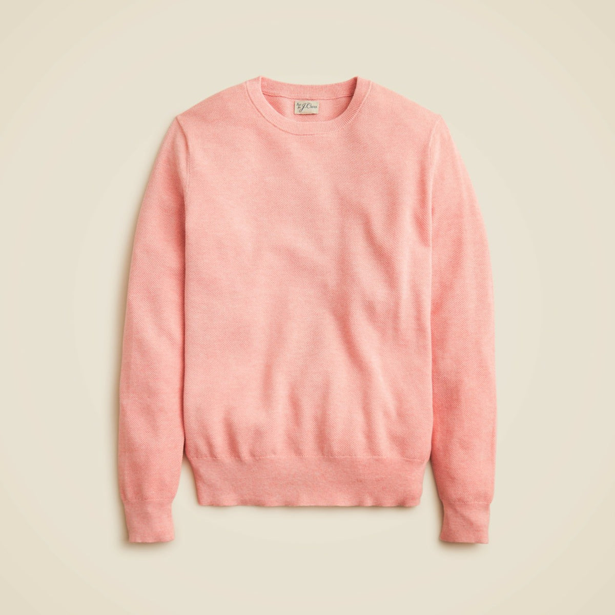 Men Cotton piqu&eacute;-stitch crewneck sweater - J.Crew