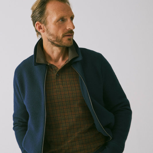 Men Boiled merino wool coach's sweater-jacket - J.Crew
