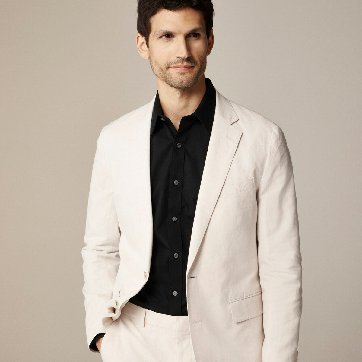 Men Slim Bowery wrinkle-free dress shirt with point collar - J.Crew