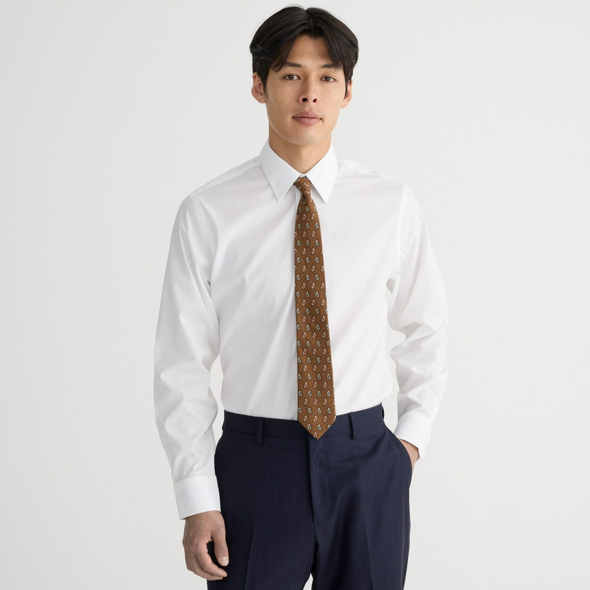 Men Bowery wrinkle-free dress shirt with point collar - J.Crew