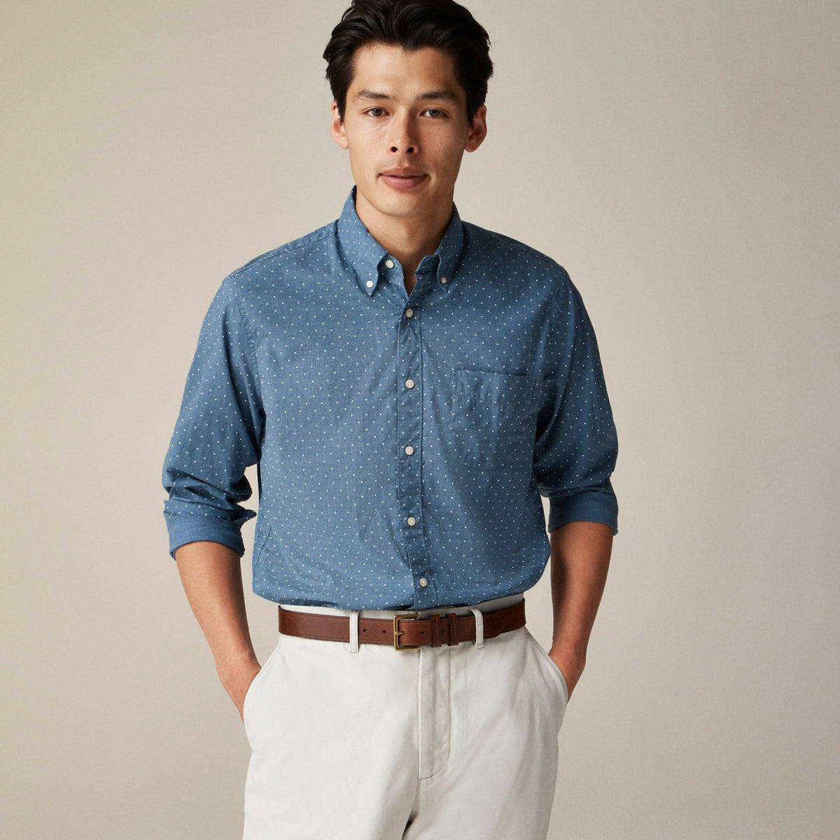 Men Secret Wash cotton poplin shirt - J.Crew