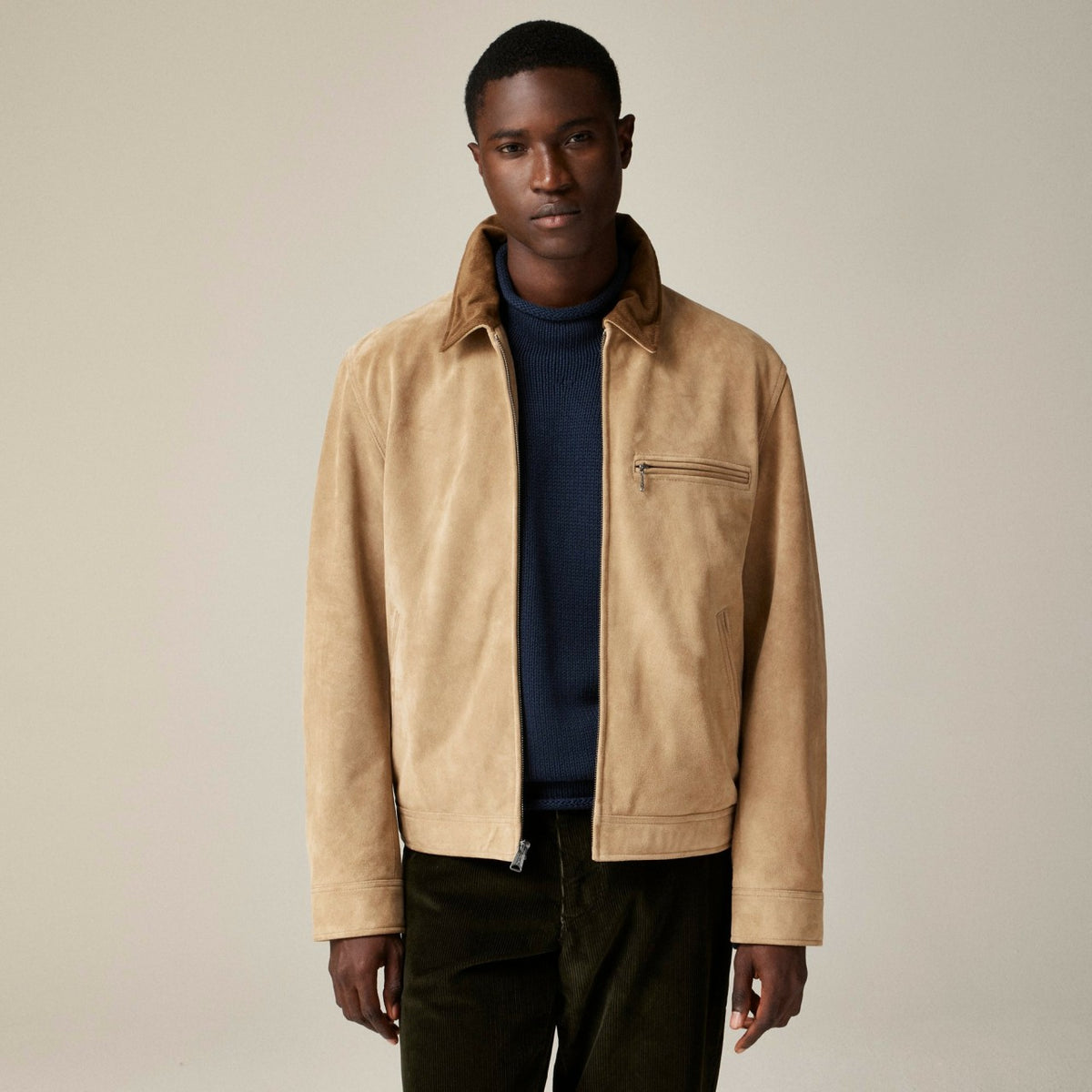 Men Limited-edition Wallace &amp; Barnes work jacket in Italian suede - J.Crew