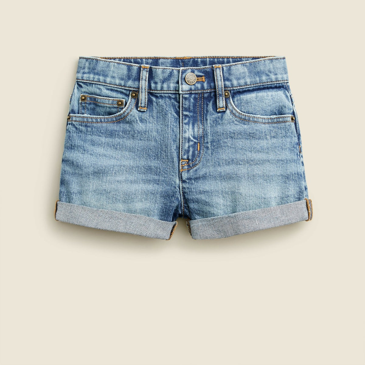 Kids Girls' cuffed denim short in island wash - J.Crew