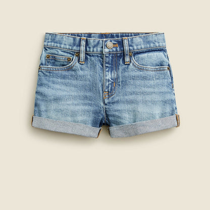Kids Girls' cuffed denim short in island wash - J.Crew