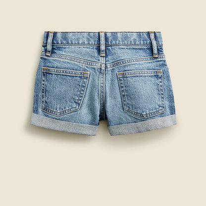 Kids Girls' cuffed denim short in island wash - J.Crew