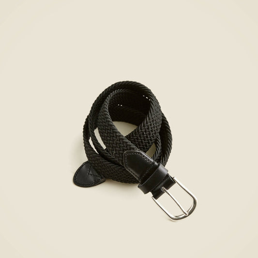 Men Woven elastic belt with round buckle - J.Crew
