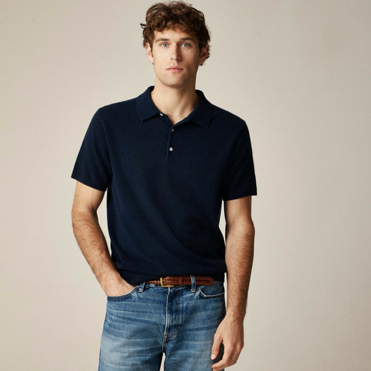 Men Cashmere short-sleeve sweater-polo - J.Crew