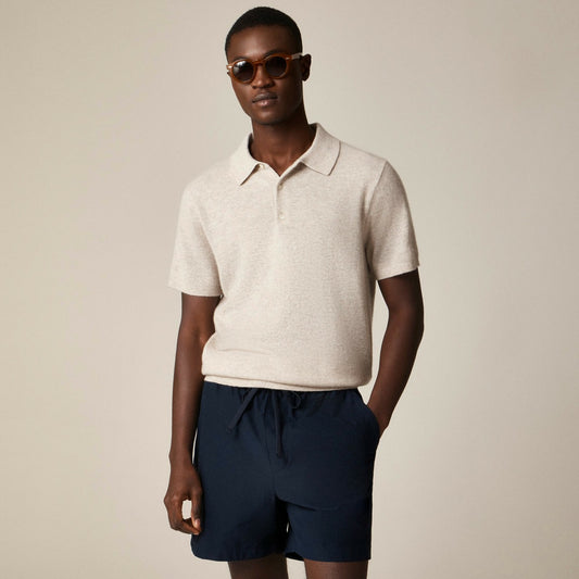 Men Cashmere short-sleeve sweater-polo - J.Crew