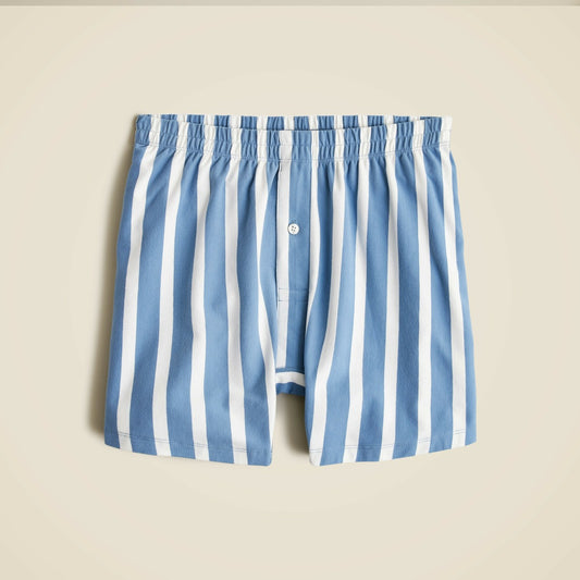 Men Stretch knit boxer short in stripe - J.Crew