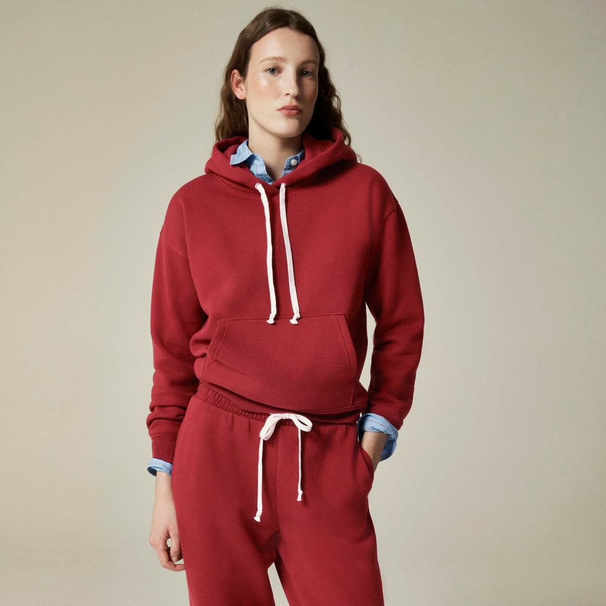 Women Heritage fleece hoodie - J.Crew