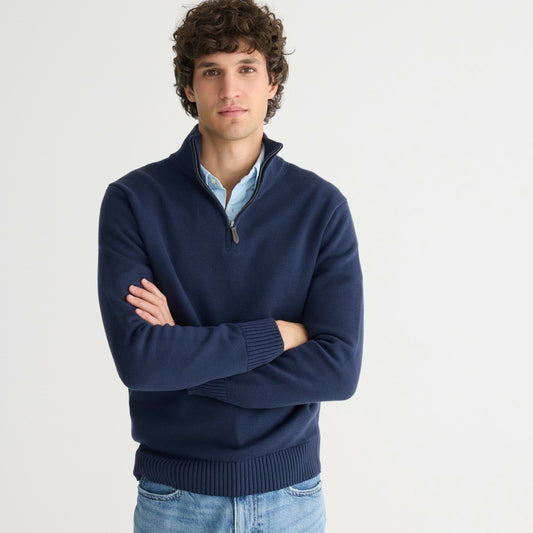 Men Heritage cotton half-zip sweater - J.Crew