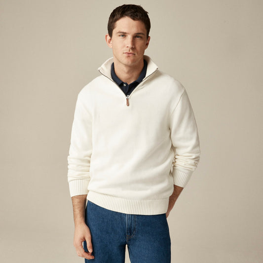 Men Heritage cotton half-zip sweater - J.Crew