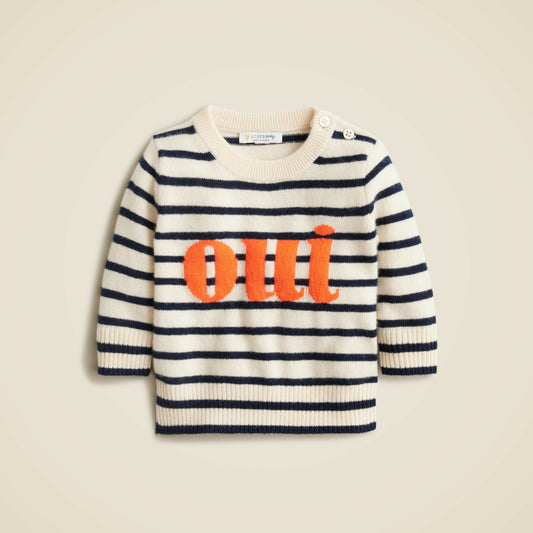 Kids Limited-edition baby cashmere "oui" crewneck sweater - J.Crew
