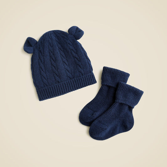 Kids Limited-edition baby cashmere beanie and booties set - J.Crew