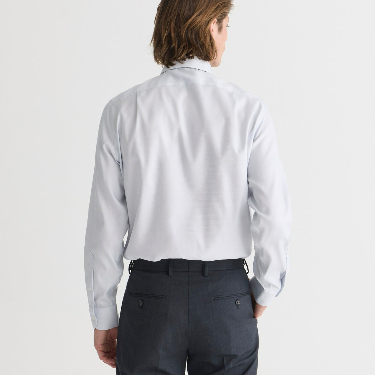 Men Bowery wrinkle-free dobby dress shirt with point collar - J.Crew